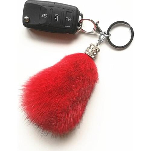 Fox Hair Animal Tail Fur Key chain Pompom KeyChain for Bag Charm Pendant Jewelry Gift chaveiro Women men gift items