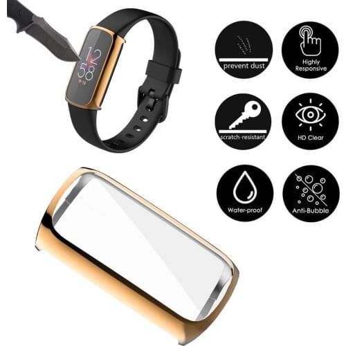 For Fitbit Luxe Full Screen Protector Cover For Smart Watch Case Anti Shock Scratch-proof Full Cover Protective Cover Shell