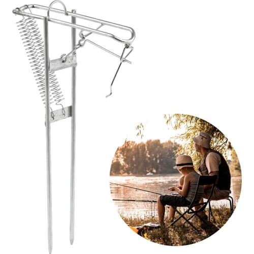 Foldable Automatic Double Spring Angle Fishing Rod Holder Stainless Steel Fishing Rod Pole Rack Ground Support Bracket pesca
