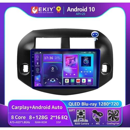 EKIY 10" IPS Full Touchscreen Car Autoradio Player For Toyota RAV4 RAV 4 2007-2009 2010 GPS Navigation Head Unit 360 Camera DSP