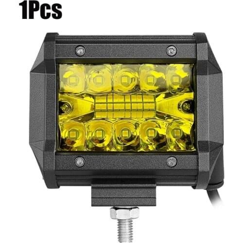 Offroad Car Yellow Light LED Pods 36W 4" Spotlights For Jeep 4x4 Truck ATV UTV SUV Driving Fog Lamp Tri-Row Work Light Cubes