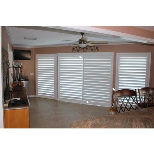 Custom Basswood Plantation Shutters Wooden Blinds Solid Wood Shutter Louver PS212