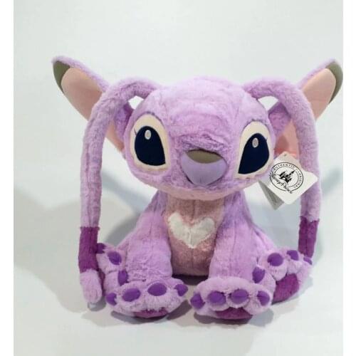 Disney Movie Lilo & Stitch Classic Original Cartoon Characters Stitch Girlfriend Purple Angel Plush Toy Dolls 35cm