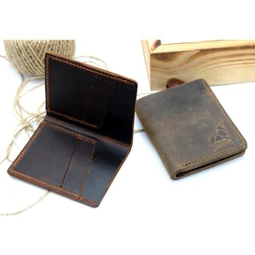 Valuaes Attrition Handmade Wallet Genuine Leather Patched 2021 Fashion Top Quality Card Holder Classic Male Purse Clutch Vintage