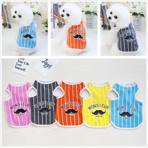 Summer Cotton Dog Clothes Vest Strip Pets Clothes Dog Costume Sleeveless Dog Cooling Vest Summer Pet Clothes Dog Supplies Cheap
