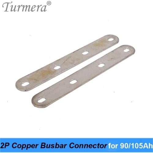 Turmera Copper BusBars Connector for 3.2V 90Ah 105Ah Lifepo4 Battery 2P 4 Screw Hole Assemble for Uninterrupted Power Supply 12V