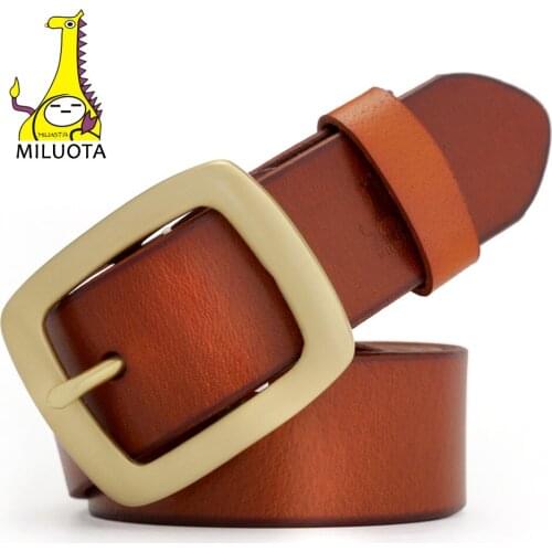 [MILUOTA] Designer Belts Men High Quality 100% Genuine Leather Belt Brand Fashion Man MU002