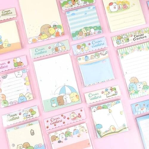Cute INS Style Cartoon Anime Sumikko Gurashi Memo Pad Loose Leaf Notepad To Do List Planner Stationery Gift Supplies