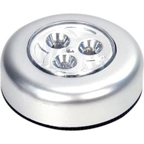 Mini Useful Wall Light Kitchen Cabinets Closet Car 3 LED Wireless Push Touch Lamp convenient for daily life illumination