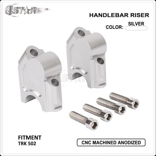 Motorbike Silver CNC Aluminum Handlebar Extension Riser Mount Lifting Clamp Case For Benelli TRK 502 TRK502 2016-2017