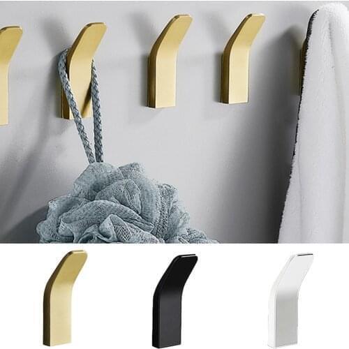 Wall-mounted Coat Hook Space Aluminum Clothes Hook Wall Hanger Towel Key Hanger Punch-free Holder Bathroom Kitchen Coat Hook