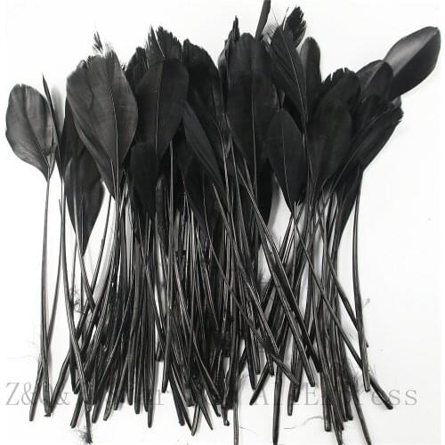 Natural goose hard floating 15-20CM (6-8 inches) ripped head feathers 10-300 black dyed DIY craft jewelry feathers