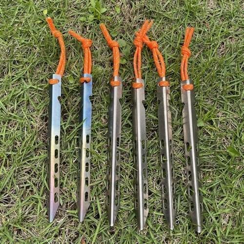 Garden Accessories 5pcs Titanium Alloy V-shaped Tent Nails For Outdoor Camping And Canopy Windproof Tent Nail Pegs Jardin