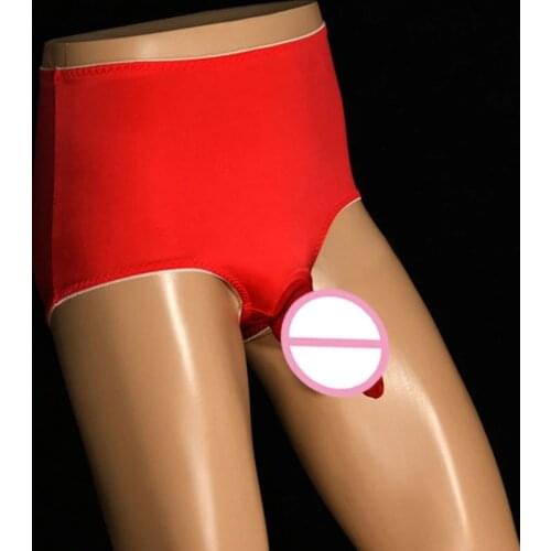 Unisex Plus Size Silk Glossy Briefs Underwear Penis Sheath Convex Pouch Men Linegerie Calcinha Panties Flirtatious Underpants