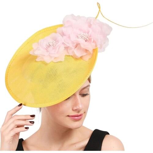 Big Derby Hat Millinery Fascinators With Fancy Flowers Generous Women Hats Accessories Ladies Headwear Headbands Fashion Fedora