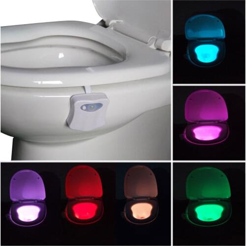 8 Colors Toilet Seat Motion Activated LED Light Sensor Automatic LED Light Sensitive Toilet Night Light Bathroom Accessories
