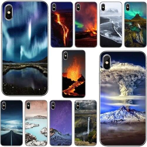 Wonders-of-Nature-volcano-iceland For Samsung Galaxy S7 S8 S9 S10E S20 FE Note 10 20 Edge Lite Plus Ultra Silicone Phone Cover
