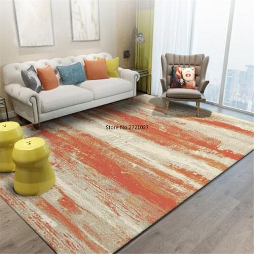 Modern Minimalist Orange Carpet Bedroom Home Decoration Carpet Nordic Abstract Living Room Carpet Sofa Carpet Doormat