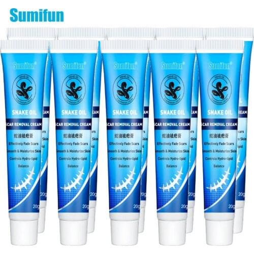 Sumifun 10pcs Snake Oil Ointment Remove Scar Cream Striae Gravidarum Pigmentation Acnecream Natural Plaster D3954