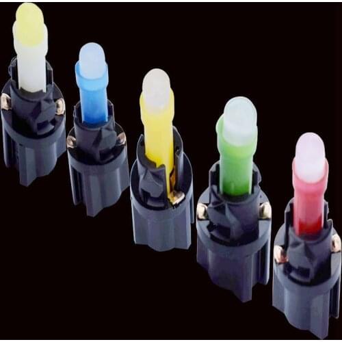 T5 W1.2W W2X2.6d COB Led Wedge With Twsit Lock Holder Auto Bulb White Blue Red Green Yellow Dashboard Instrument Panel Light 12V