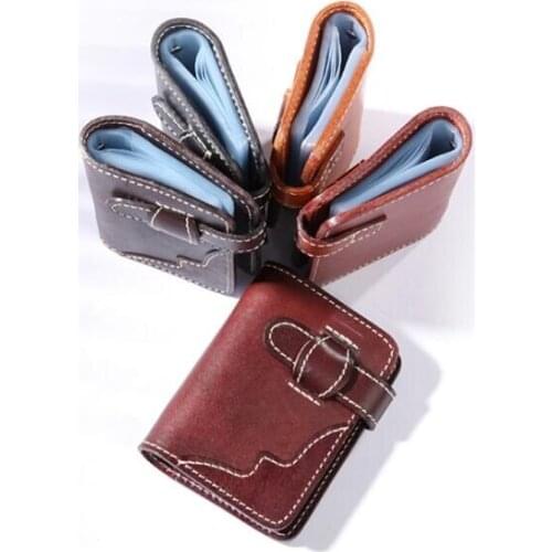 Genuine Leather Business Card Holder Card Multi-function Bank Cards Holder Zipper Business Card Wallet Change Big Wholesale