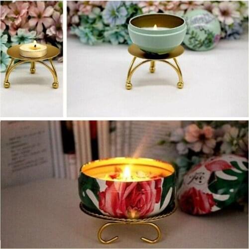 Iron Gold Plated Candle Holders Pillar Metal Plate For Wedding Party Festival Portavelas Candelabra Art Gift Home Decor