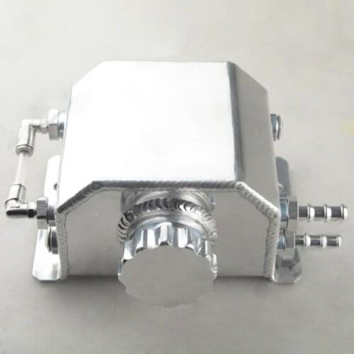 1set Universal 1L Aluminum Coolant Radiator Overflow Recovery Water Tank Bottle