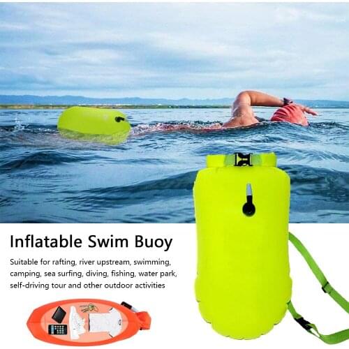 1pcs Outdoor Swimming Buoy PVC Material Waterproof Inflatable Swimming Buoy Storage Bag for Rafting and Other Water Sports
