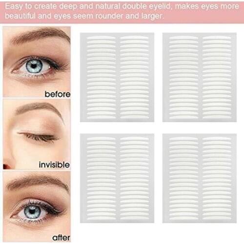 200 Pairs Big Eyes Make Up Eyelid Sticker Double Eyelid Tape Fold Self Adhesive Stickers Makeup Clear Beige Invisible Tools