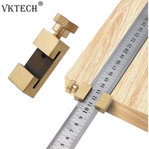 30cm Steel Ruler Woodworking Angle Scriber Brass Locator Positioning Block Limit Ruler Gauge Woodworking Tools