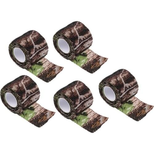 5x Elastic Camouflage Tape Rifle Wrap Hunting Shooting Tape 5cm 2.2m