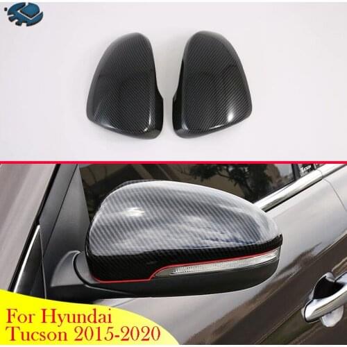 For Hyundai Tucson 2015-2020 Car Accessories ABS Door Side Mirror Cover Trim Rear View Cap Overlay Molding Garnish