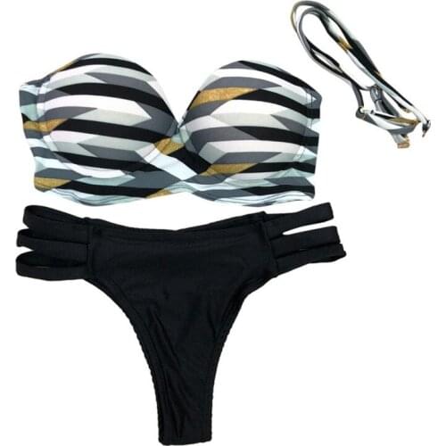 Quabss Underwire Push Up Bikini Set Women Off Shoulder Swimwear Beach Wear Bathing Suit Sexy Biquini Lingerie 2 Piece Swimsuit