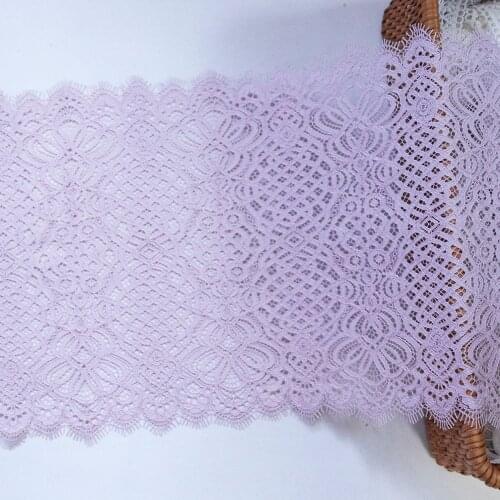 23CM Wide 1.5 Meters Corded Eyelash Lace Trim Light Purple Underwear Bra Lingerie Sewing Fabric Clothes Dress Making Materials