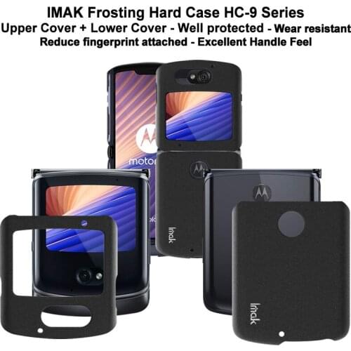 3 in 1 IMAK Frosted Case Anti-fingerprint 1 Set For Moto Razr 5G Matte PC Hard Phone Cover