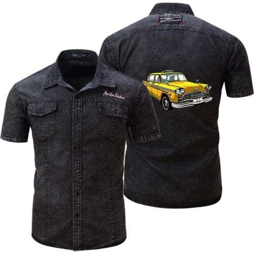 Denim Jacket Blue and Black Customized Logo Classic Plus Size Tee Shirt 5XL Casual Fashion Spring Autumn Clothes Dropshipping