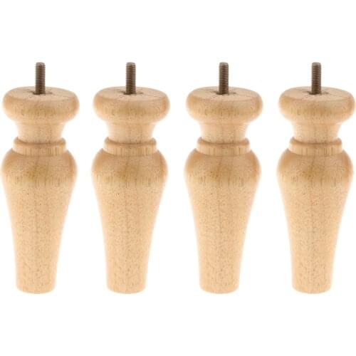 Elegant Sofa Feet Bed Stand Cabinet Legs Change Style Furniture Parts Accessories Sofa/Couch/Chair Set of 4 Burlywood