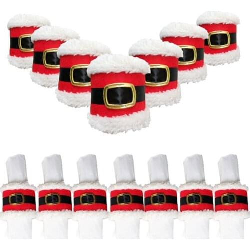 Hot sell Christmas decorations Christmas belt buckle napkin towel ring Christmas clothes belt buckle napkins set buckle AA027