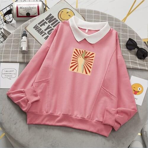 Funny Swan Cotton Sweatshirt Aesthetic Clothes Oversized Winter Hoodie with Pocket Plus Size Long Sleeve Kawaii Hoodie for Girls