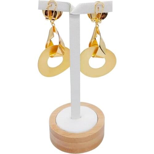 Exquisite African Metal Stud earrings for Women Gold Color Hollow Glossy Surface Dubai Wedding Jewelry Gift Gold earrings