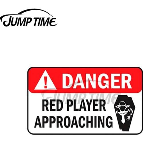 JumpTime 13 x3cm DANGER Red Player Approaching SAO Sword Art Online Car Bumper Decal Windows Car Stickers Personality Decoration