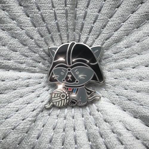 Kawaii Wearing A Hat Das Cat Hard Enamel Pin Cartoon Black Kitty Brooch Medal Decor Fashion Lapel Backpack Pins Jewelry Gift