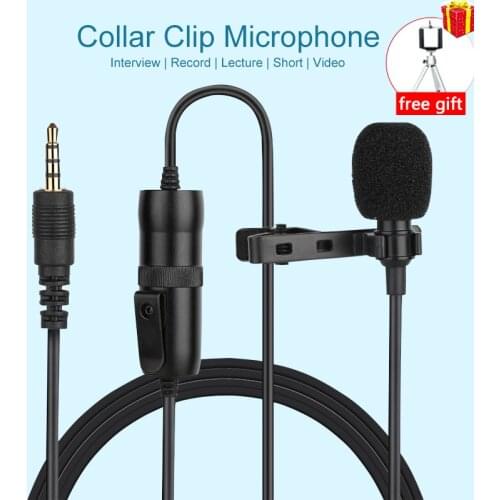 Condenser Lapel Lavalier Microphone Video Vlog Recording Mic for iPhone Canon DSLR Zoom H1N Lecture LiveShow