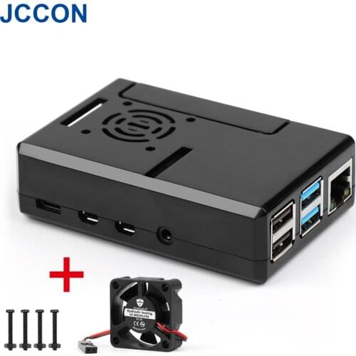 For Raspberry Pi 4 Model ABS Case Plastic Shell Enclosure Box with Cooling Fan Heatsink Optional Power Adapter SD Card For RPI 4