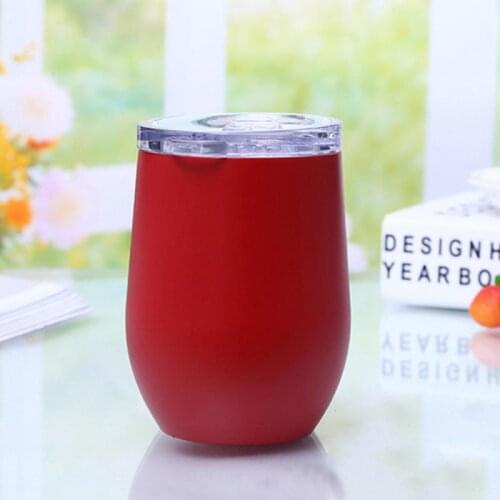 350ml Stainless Steel Vacuum Flask Thermos Cup Cute Double Eggshell Cup Vacuum Flasks Travel Coffee Mug Creative Red Wine Glass