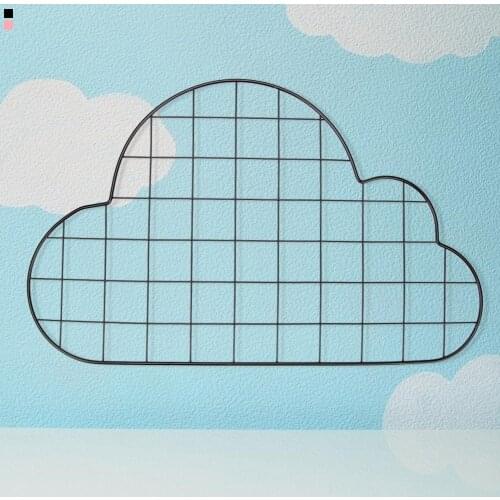 Metal Frame Mesh Frame Suspended Iron Art Decoration Girl Heart Cloud Beautiful And Elegant Display Wall-Mounted Photo Wall