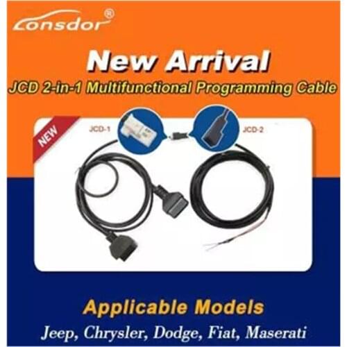 Lonsdor JCD 2-in-1 Multifunctional Programming Cable for Jeep/Chrysler/Dodge/Fiat/Maserati Work with K518ISE