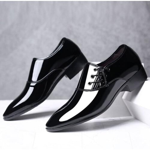 Mens New Fashion Pu Leather Set Wear Black Bright Dress Shoes Casual Fashion All-match Monk Strap Shoes Zapatos De Hombre