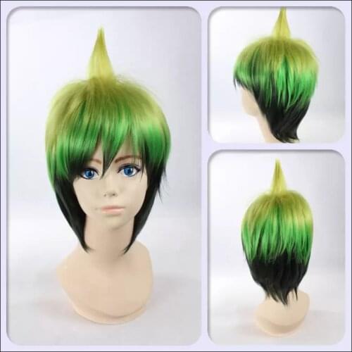 Anime Ao no Exorcist Blue Exorcist Cosplay Wigs King of Earth Amaimon Cosplay Wigs Short Ponytail Synthetic Hair Wig