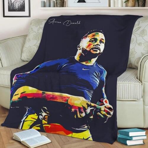 Aaron Donald Pop Art 3D Print Plush Blanket Throw On Sofa Home Decor Soft Warmth Washable Nap Blanket Dropshipping